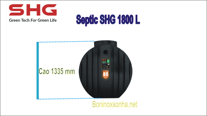 kích thước bể phốt sơn hà 1800