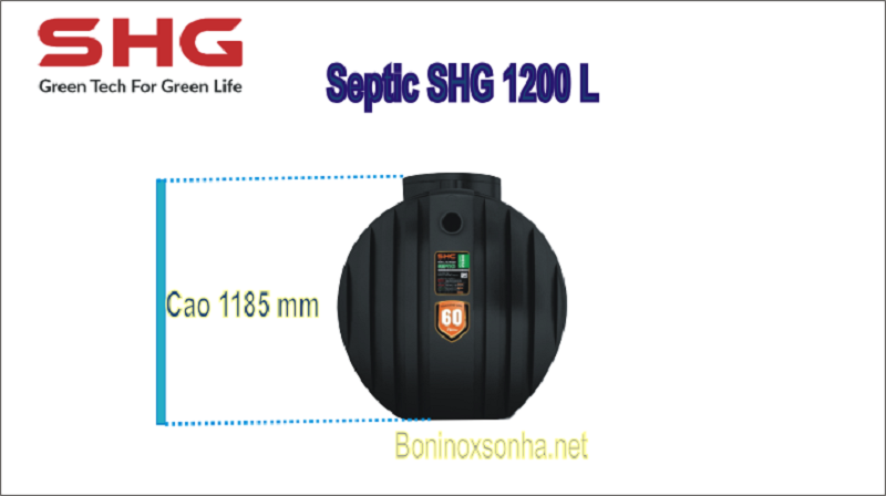 k&iacute;ch thước 1200 l&iacute;t ngang bể phốt sơn h&agrave;