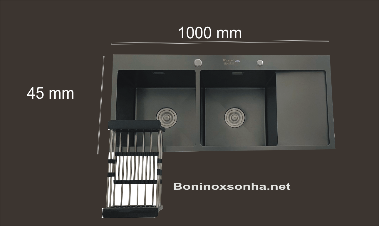 chậu 2 hố c&acirc;n kagol nano kh&aacute;ng khuẩn