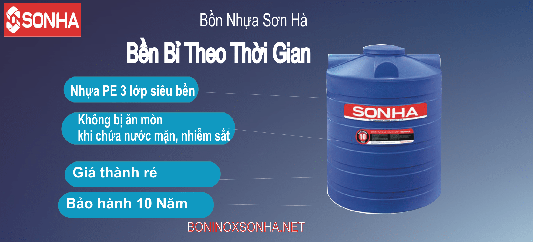 ưu nhược điểm bồn nhựa Sơn Hà