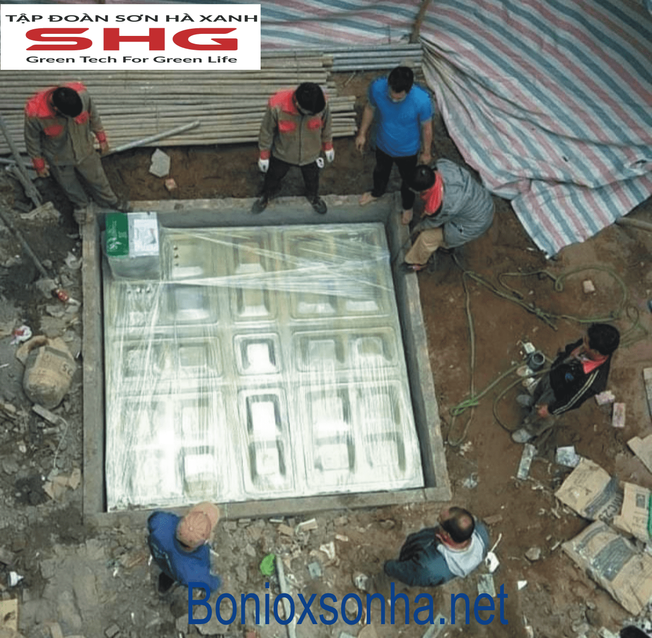 bể ngầm sơn hà xanh