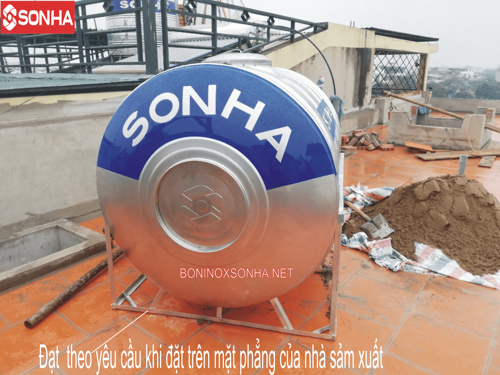 bồn ngang sơn hà đạt tiêu chuẩn khi để trên mặt phẳng