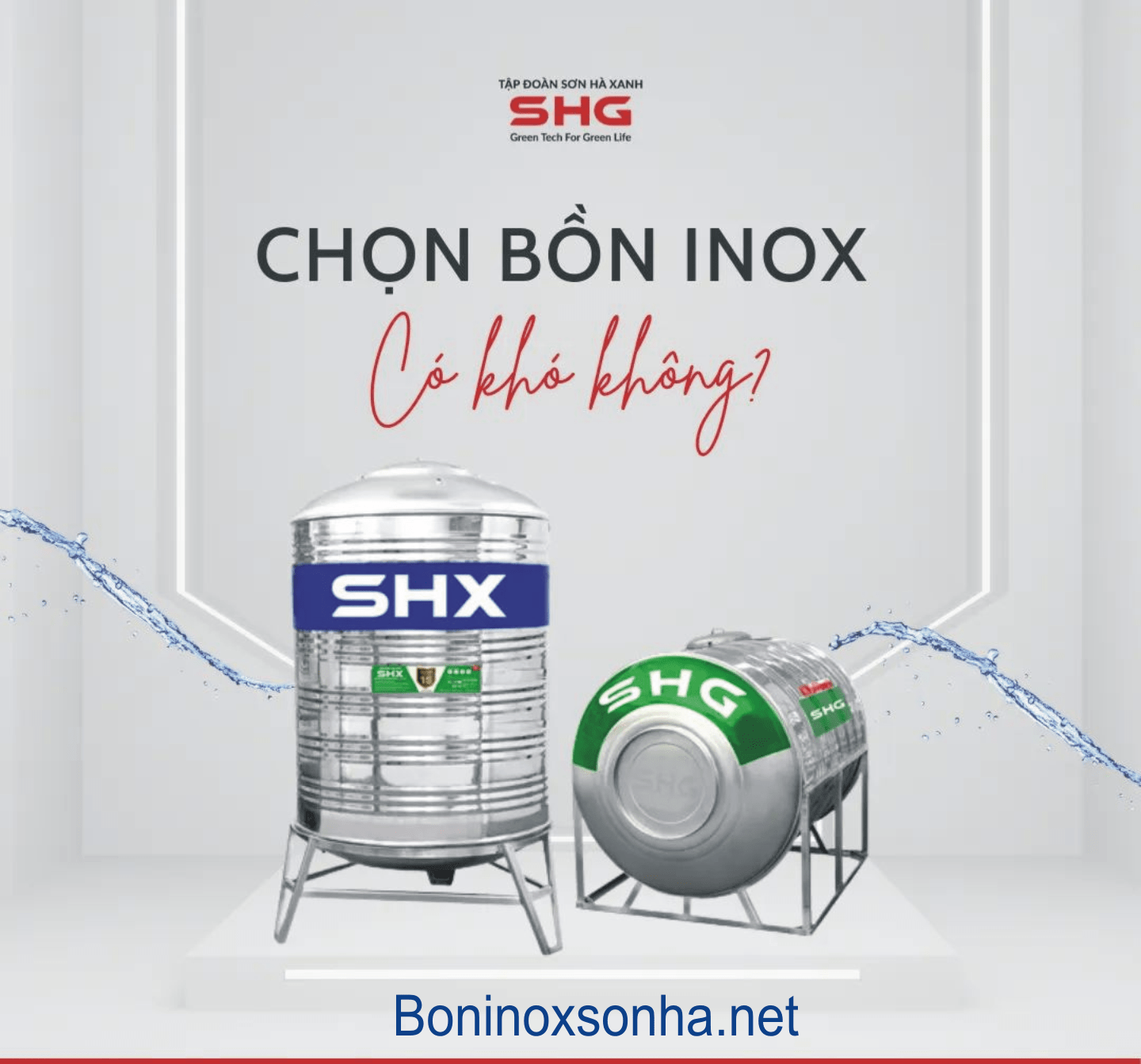 bồn sơn hà xanh đứng và ngang shx và shg