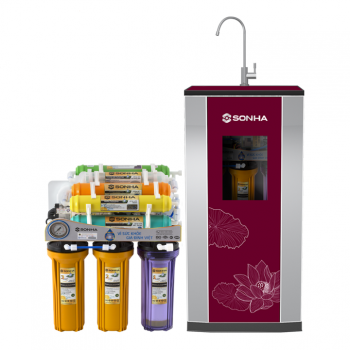 MÁY 7 CẤP LỌC  - VỎ TỦ KÍNH CƯỜNG LỰC MÀU ĐỎ